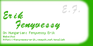 erik fenyvessy business card